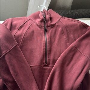 lululemon athletica smoky red 1/2 zip